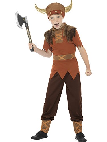 Smiffys Costume viking, brun, avec haut, pantalon et chapeau