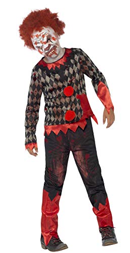 Smiffys Costume clown zombie deluxe, Rouge & Vert, avec masq