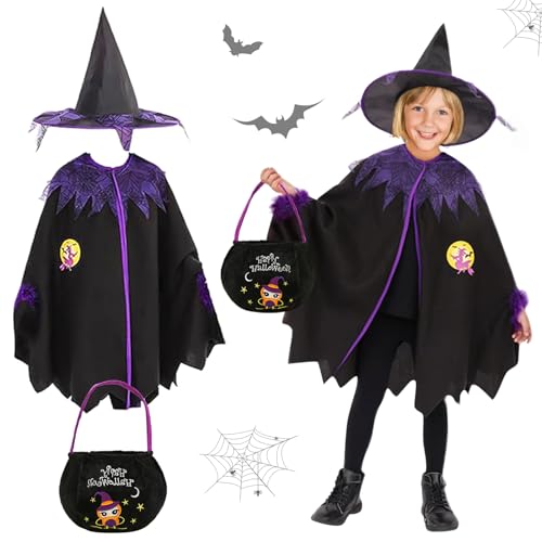 NHYDZSZ Costume de Sorcière Halloween pour Enfant, Costume d
