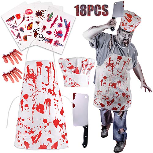 TUPARKA 18 Pcs Costume De Zombie Halloween Décorations, Cost
