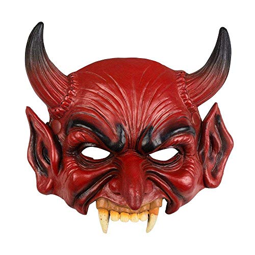 Boland 72189 - Demi-masque de diable en latex, rouge, access
