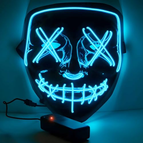 Retoo Masque dHalloween à LED avec 3 modes déclairage, Scary
