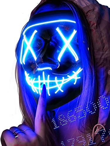 LED Masque Halloween, Effrayant LED Masque Visage, La Purge 