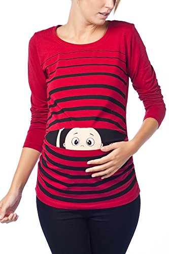 Vêtement de Maternité Humoristique T-Shirt Mignon à Motifs C