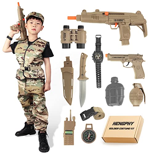 HengPhy Deguisement Militaire Enfant, Uniforme De Camouflage