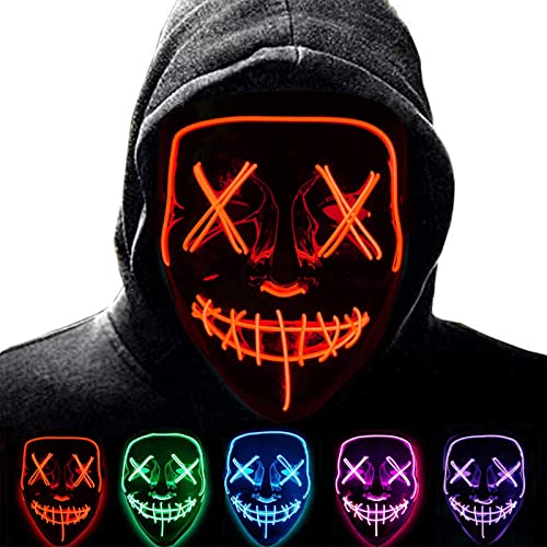 Masque LED Carnaval Halloween Masques Allumer Cosplay Lumine
