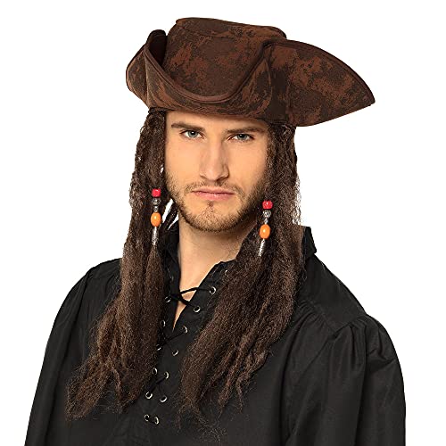 Boland 81914 - Chapeau de pirate Dirty Joe avec cheveux, cas