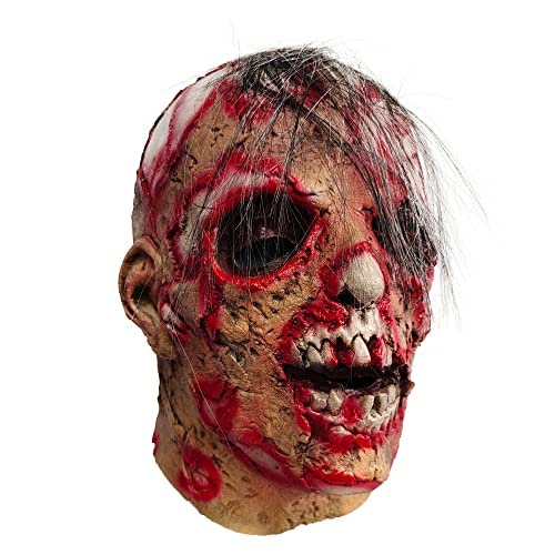 ZLCOS Masque en latex effrayant Walking Dead avec tête de zo