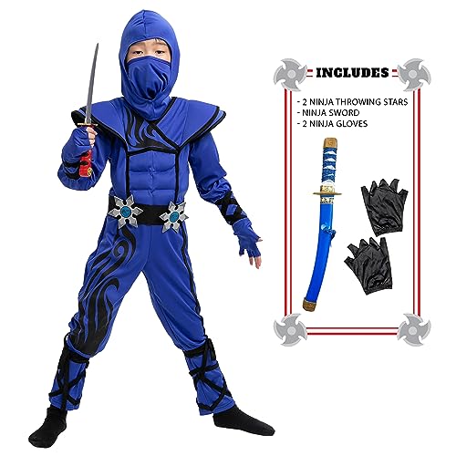 Spooktacular Creations Costume de Ninja bleu pour enfant Cos
