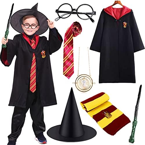 NCKIHRKK Deguisement Harry Potter Enfant 7pcs, Deguisement S
