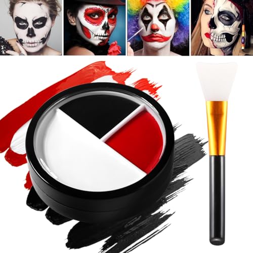 Afflano Kit de maquillage clown vampire Halloween blanc noir
