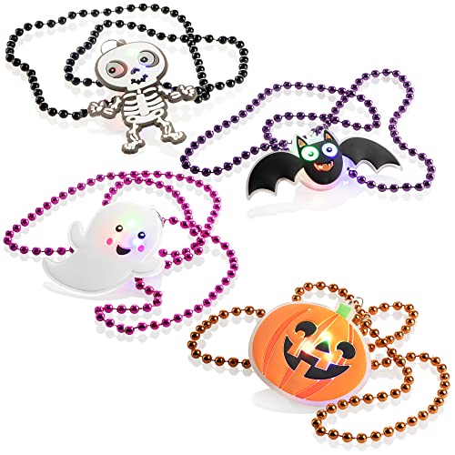 com-four® 4X Collier pour Halloween - Collier de Perles avec