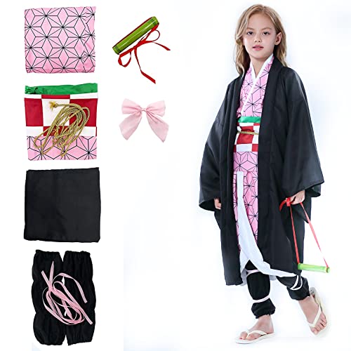 Firecos Nezuko Tanjiro Costume Cosplay Vêtements de Kimono D