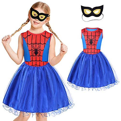 Aomig Deguisement Spider pour Fille, Costume de super-héros 