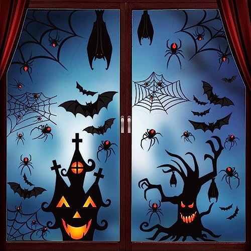 DERAYEE 109pcs Halloween Stickers Araignées，7 Feuilles Hall