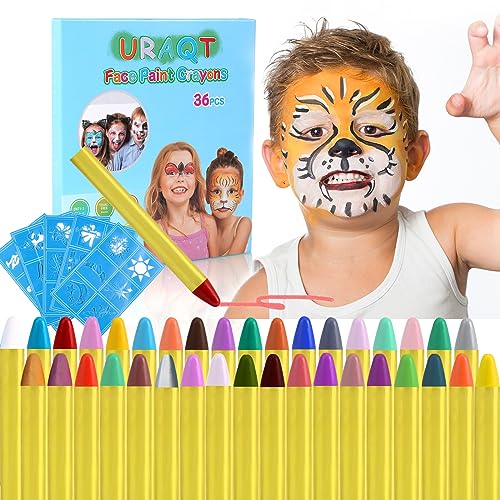 URAQT Visage Peinture, 36 Couleurs Crayon Maquillage Enfant,