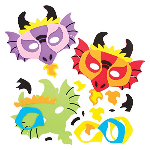 Baker Ross Kits de masques de dragon (Paquet de 4) Fournitur