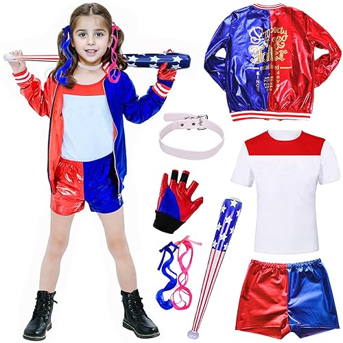 Deguisement Harley Quinn Costume Enfant 4-5 ans avec Veste T