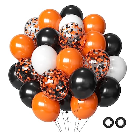 Ballon Halloween Noir et Orange Blanc Sipeayan 55 pièces 30c