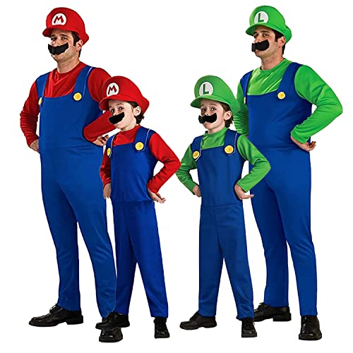 VISVIC Costume de cosplay Super Mario Luigi Bros - Unisexe -