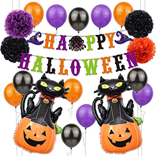 LAPONO Ballons Halloween Decoration, 19Pcs XXL Mylar Géant C