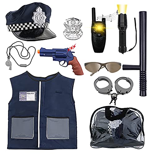 deAO Ensemble de Costume de Police avec Chapeau, Fusil de Ch