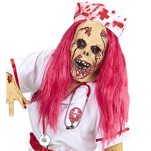 Widmann- Demi-Masque infirmière Zombie, Mixte Adulte, 110104