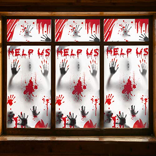 Décorations de fenêtre dHalloween Affiches de zombies - 3 em