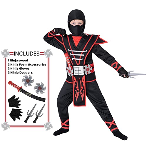 Spooktacular Creations Déguisement de samouraï ninja rouge p