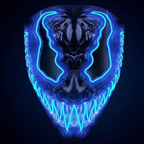 Masque LED Devil bleu | Qualité Premium en plastique rigide 
