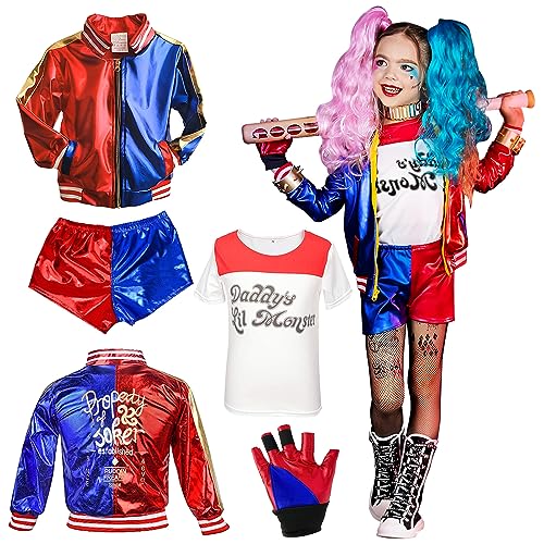 BIQIQI Déguisement Harley Quinn Costume, Harley Squad Costum