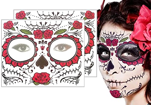 Lot de 2 masques - Motif Fête des Morts du Mexique - Facile 