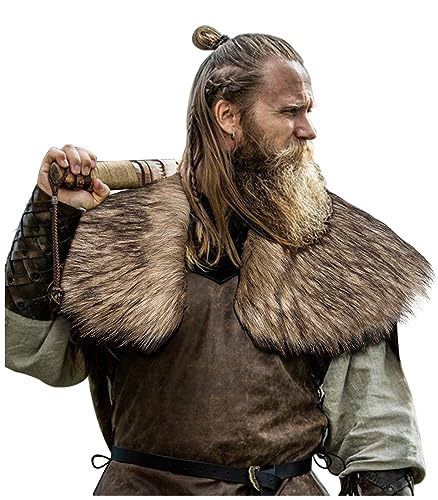keland Homme Viking Col en Fausse Fourrure Écharpe Accessoir
