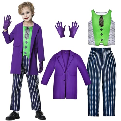 Hereneer Joker Costume pour Enfant, Evil Clown Costume Enfan