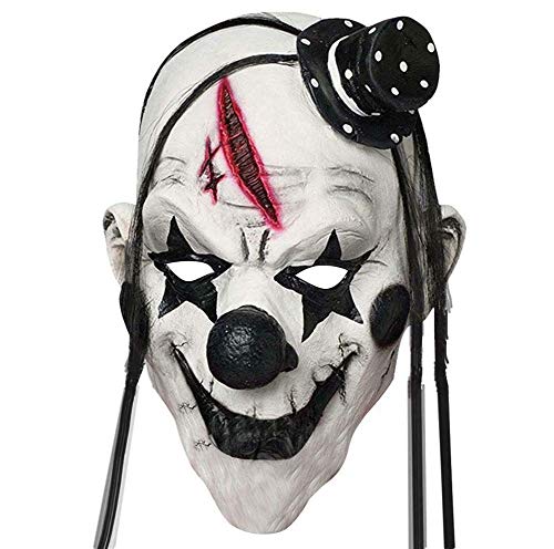 Masque de clown Halloween effrayant en latex ; maison des 10