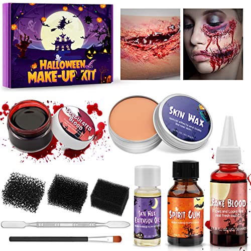 KHOLEZ Kit de Maquillage Halloween SFX,Maquillage de Fausse 