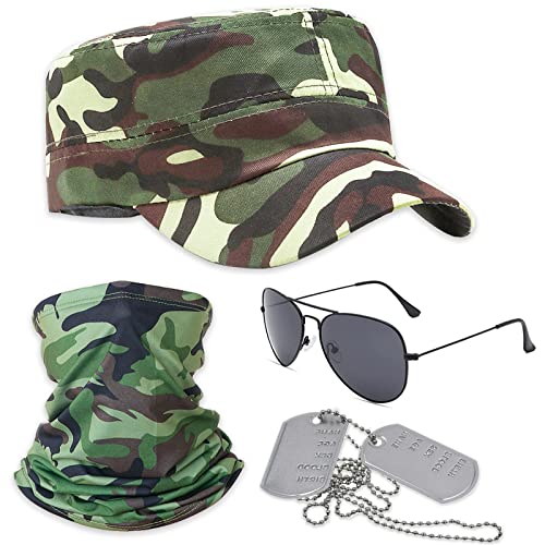 Beamely Lot de 4 déguisements de camouflage militaire, acces