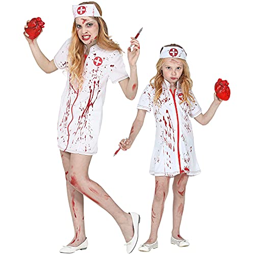 Widmann - Costume infirmière zombie 2 pièces robe rouge et b