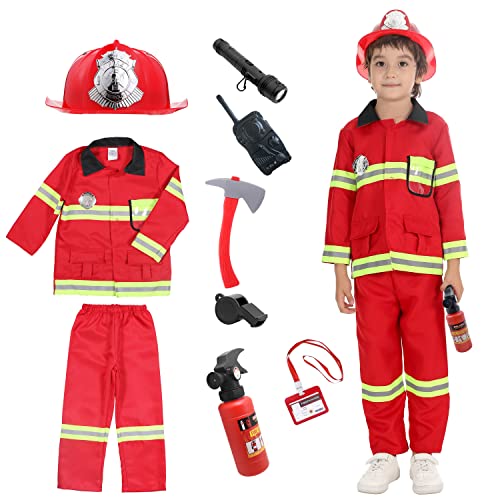 Udekit Costume de Pompier pour Enfants Chef des Pompiers Cos