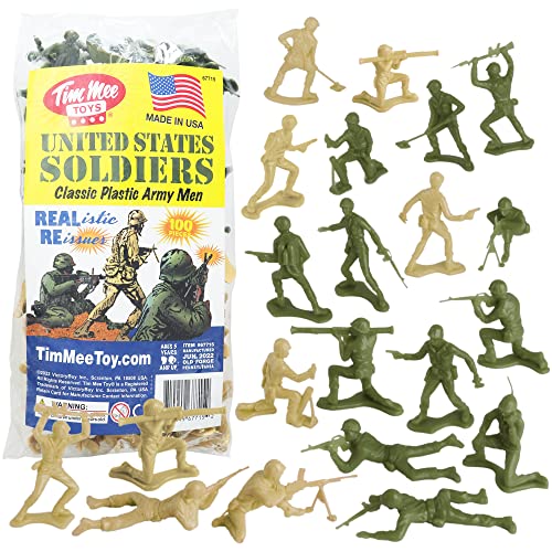 TimMee Lot de 100 figurines de soldat en plastique pour homm