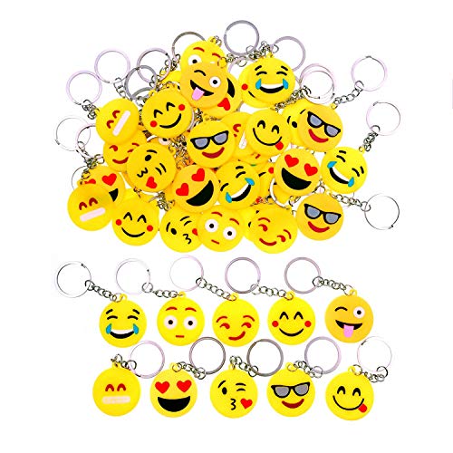 JZK 50 x Emoji Porte-clés émoticône Porte-clés pour Cadeaux 