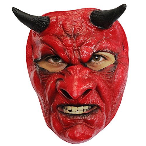 AEC - MAHAL634 - Masque diable en latex rouge adulte