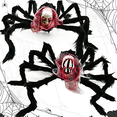 MULEVIP 2pcs Araignée Géante 75cm Araignée Halloween,Décorat
