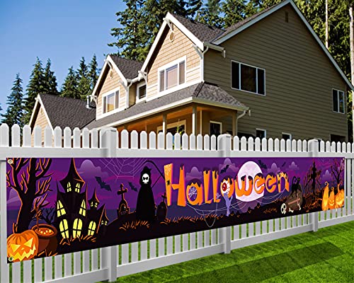 HOWAF Longue Halloween Bannière pour Halloween Effrayantes D