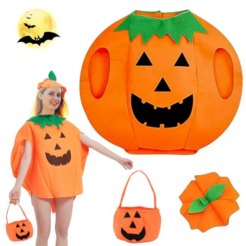 YDMAJF Halloween Costume de Citrouille Adulte, Orange Citrou