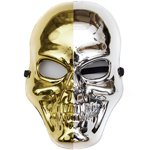 GOODS+GADGETS Masque de squelette brillant en or et argent -