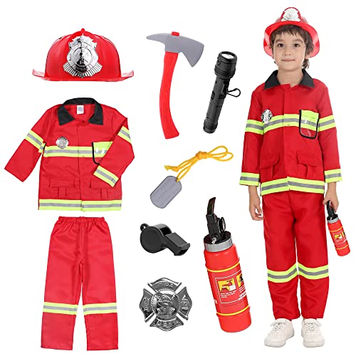 Udekit Costume de Pompier pour Enfants Chef des Pompiers Cos