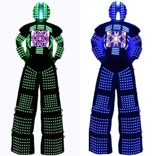 Earthradius Costume de robot à DEL sur échasses pour adulte 