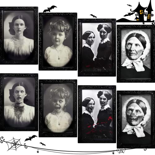 4 Pièces Halloween Decoration Effrayante de Portrait Deco Ha