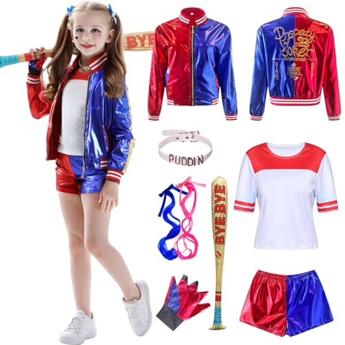 Amycute Déguisement Harley Squad Costume Fille, Cosplay Joke